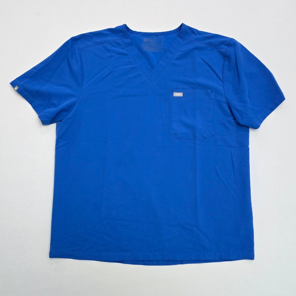 FIGS Mens Leon V-Neck Scrub Top Royal Blue XXL Technical Collection FM1500